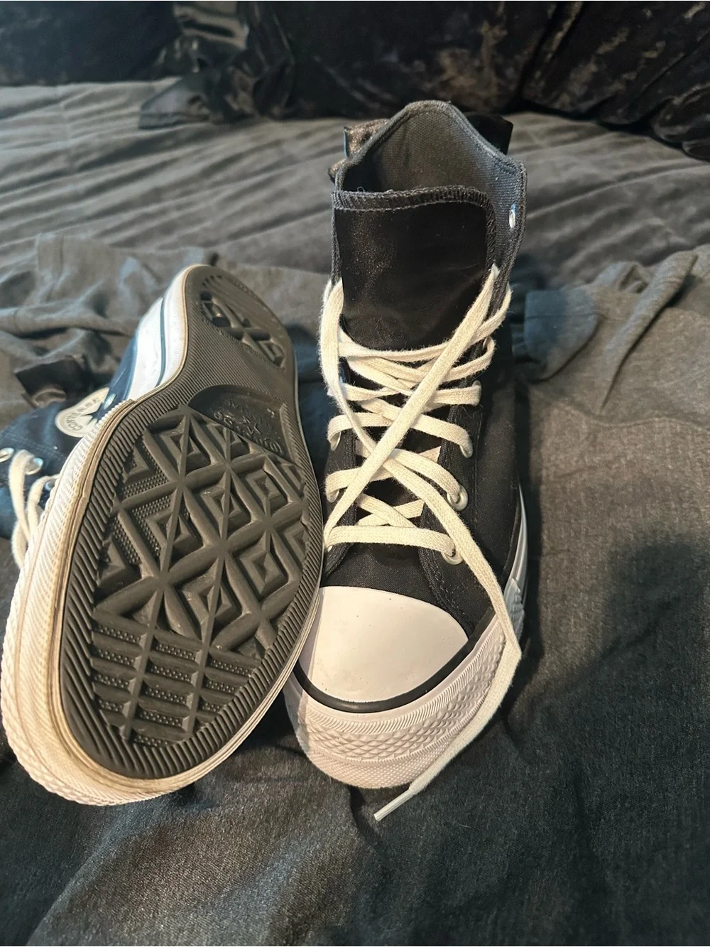Converse Platform High Tops with Satin Bow